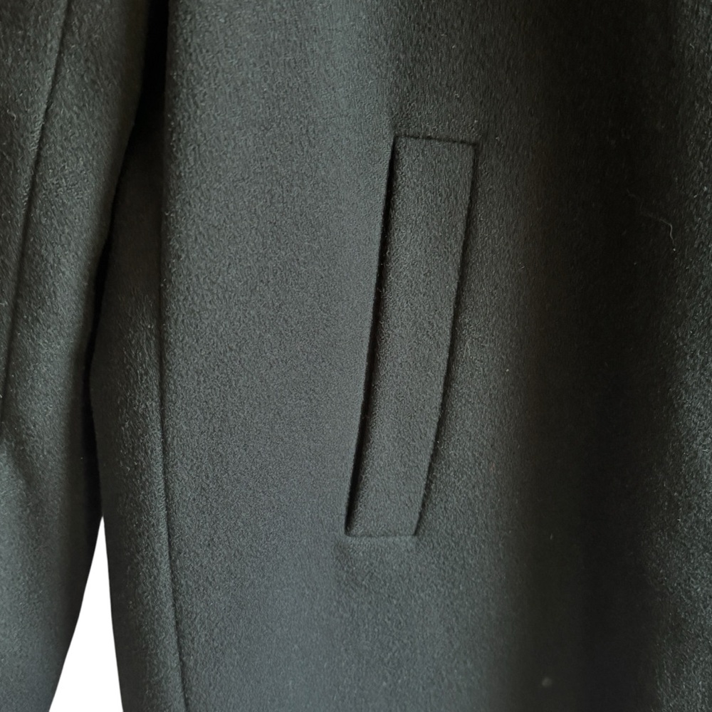 Gallery Wm’s XL Black Winter Coat 80% Wool Single Breast Detachable Hood - Picture 5 of 13